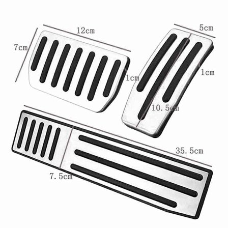 Bil Fotpedal Pad Cover i Rostfritt Stål Broms Gaspedal Vila Pedal Borrfria Tillbehör för Mo