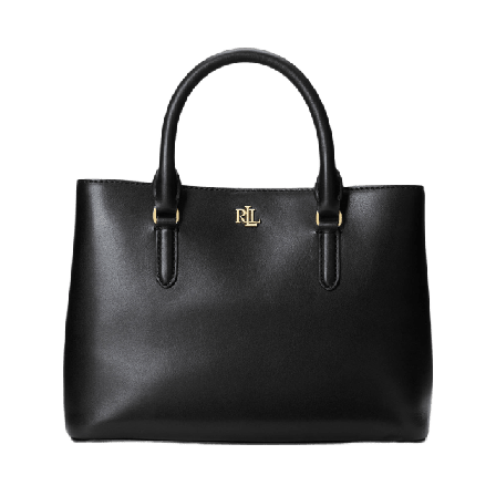 Lauren Ralph Smooth Leather Small Marcy Satchel Handväskor Dam Svart ONESIZE
