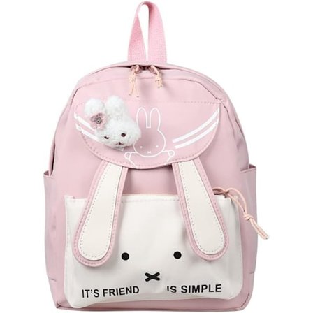 kanin öra ryggsäck estetik tillbaka till skolan bokväska