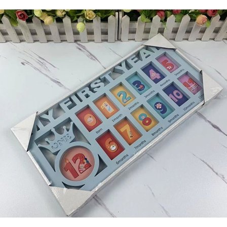 12 Månaders Baby Foto Ram My First Year Multi Foto Baby Foto Ram För 13 Foto Collage Baby Foto Ram För Födelsedag Lista, Dopgåva För 1:a Födelsedagen