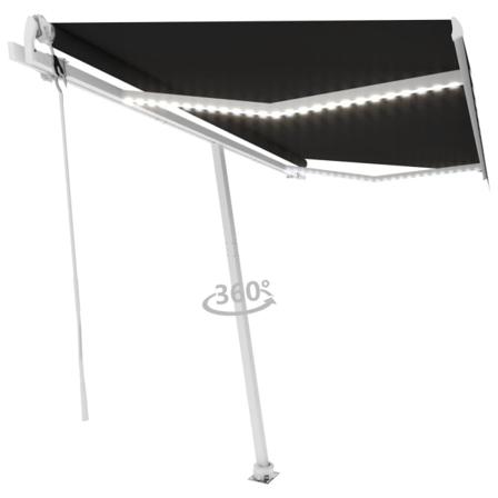 Vidaxl Automatisk Markis Med Vindsensor & Led 400x350 Cm Antraci Antracit