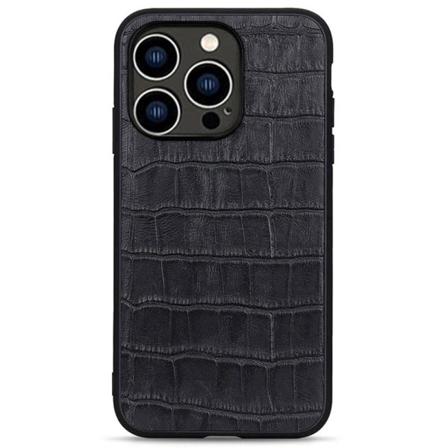 Retro Iphone 14 Pro Läderskal - Svart Svart