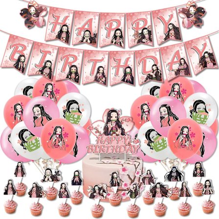 Demon Slayer Fødselsdagsfest Dekoration Sød og Interessant Festtilbehør