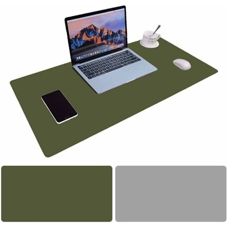 Miljövänlig & Vegansk Dubbelsidig Skrivbordsunderlägg, PU Läder Kontorsmatta, Halkfri Datormatta För Hem & Kontor, Vattentät Laptop 