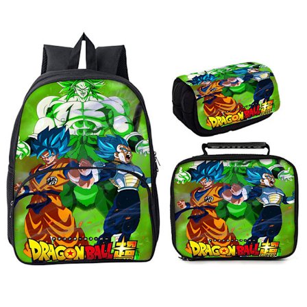 Dragon Ball Student Skolväska Tredelad Set 16 Inch Style 4