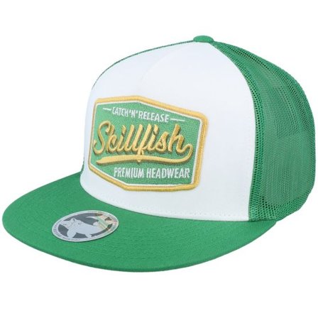 Skillfish - Grön trucker Keps - Premium Fishing Classic White/Green Trucker @ Hatstore