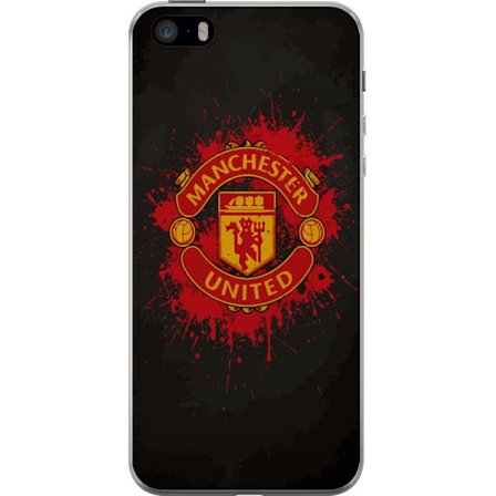 Kompatibelt Mobildeksel til Apple Apple iPhone 5s Manchester United logo i rød og gul farge med røff sportslig bakgrunn