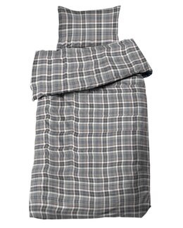 Sengesett flanell rutete 2-deler Grå