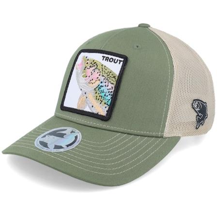 Skillfish - Vihreä trucker Lippis - Trout Pro Fishing 112fp Split Army Olive/Tan Trucker @ Hatstore