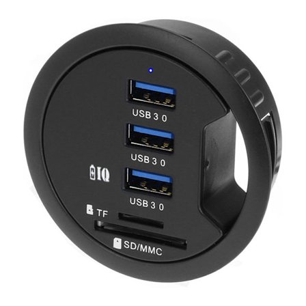 USB 3.2 Gen 1 In-Wall Desktop Hub, Kortleser, In-Wall Desktop