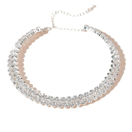 Dubbellagers Halsband Choker Halsband Nyckelbenskedja