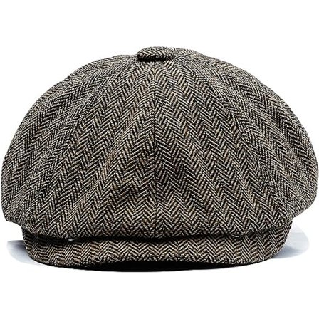 (mörk)Platt Baskerhatt Herr eller Dam Newsboy 8-Panel Fritidshatt