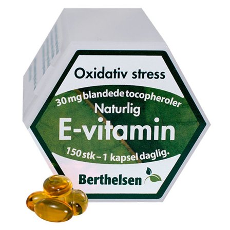Berthelsen Berthelsen E-Vitamin 30 mg 150 kaps., Helse & Madvarer, Vitaminer, E-vitamin