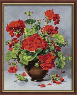 Diamond painting Röd bukett