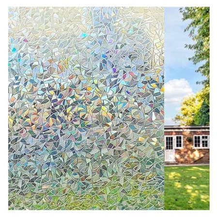 Vinduefilm 3D Statisk Glasfilm Anti-UV Klistermærker Uden Lim Dekorer Køkken Stue Spisestue Etc(44.5*200cm)