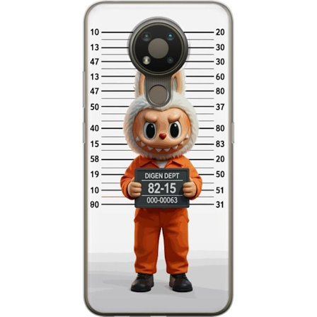 Yhteensopiva Puhelinkuori Nokia Nokia 3.4 Söpö piirretty pupuhahmo vankilavaatteissa ja vankinumerolla taustana mittamerkinnät