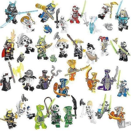 Set Of 32 Pcs Ninjago Mini Figures Kai Jay Sensei Wu Master Building Blocks Toys
