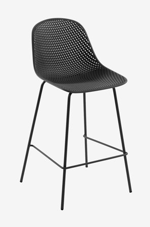 Kave Home - Barstol Quinby siddehøjde 65 cm, 4-pak - Grå - Barstole & -taburetter - Fra Homeroom