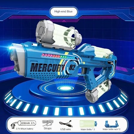 Sommar Helautomatisk Elektrisk Vatten pistol med ljus uppladdningsbart kontinuerlig avfyrning fest spel