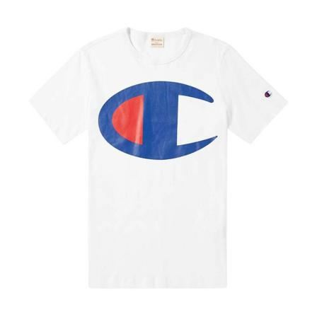 Champion, Reverse Weave Large C Tee Wit, Heren, Maat:L