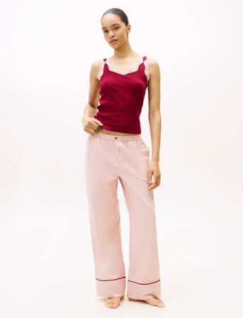 Tommy Hilfiger Solid Flannel Pants - Pink - XS