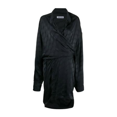 Balenciaga, BB wrap dress Czarny, Kobieta, Rozmiar: S