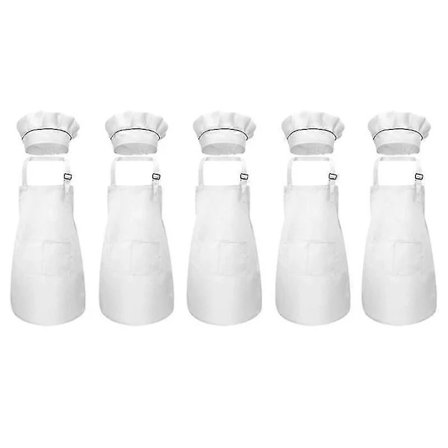 [CA] Barneforkle og kokkehattsett - Justerbart barnekjøkkenforkle for matlaging og maling