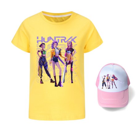 Kpop Demon Hunters Kortarmet T-skjorte + Hatt for Barn