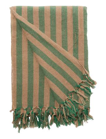 Throw, Stripe Home Textiles Cushions & Blankets Blankets & Throws Green Au Maison