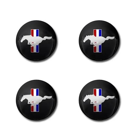 4 st 56 mm Bilhjul Navkapsel Fälgskydd Emblem Dekaler För Ford Mustang SHELBY GT 500 350 Convertible V Mach e
