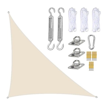3x4x5m Vattentät skugga Segel Markis Solskydd Triangulär Markis-terrass Pool Baldakin Triangel För Uteplats Uteplats Trädgård Markiser Med 