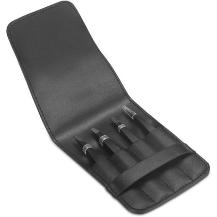 Pinsettsett – Profesjonelle øyenbrynspinsetter i rustfritt stål – Ideelt for ansiktshår, splitting og inngrodde hår (Svart)