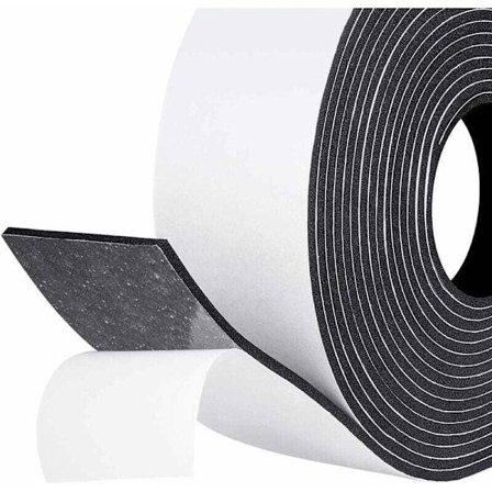 Selvklæbende tætningsliste til lydisolering, vinduer, brusebad, garage 50mm x 3mm x 5 m, anti-kulde, anti-chok, gummiliste, skabsbeskyttelse - sort 