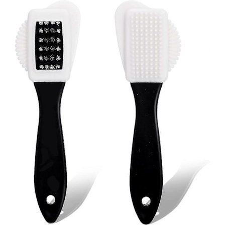 2 stk 4-sidig semsket skobørste Multifunksjonell nubuckbørste Semsket skrubb Skorengjøringsbørste