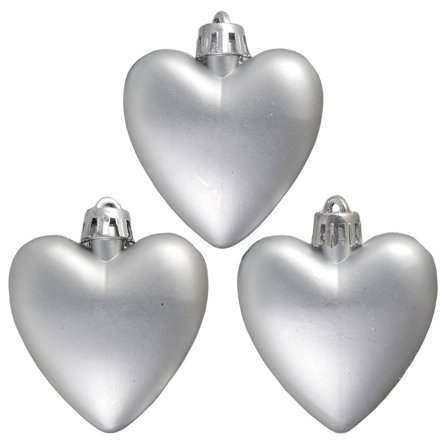 Julgranspynt Silver Hjärta 3-pack
