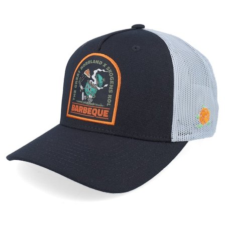 SQRTN - Zwart trucker Cap - Grillen Cap Black/Charcoal A-Frame Trucker @ Hatstore