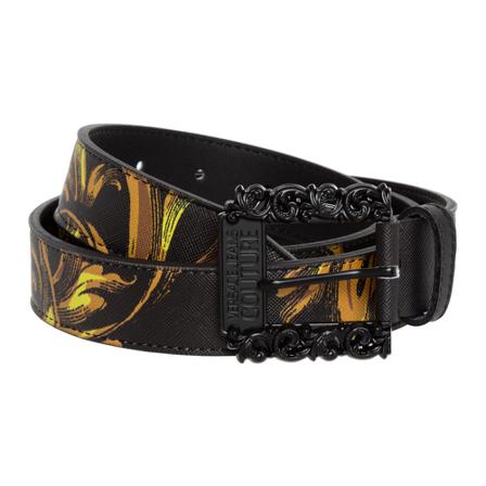 Versace Jeans Couture, men's genuine leather belt Garland Zwart, Heren, Maat:100 CM