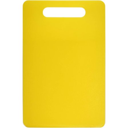 Gul - Plastskärbräda med handtag, livsmedelssäker, diskmaskinssäker, tjock skärbräda, lätt grepp (1 st)