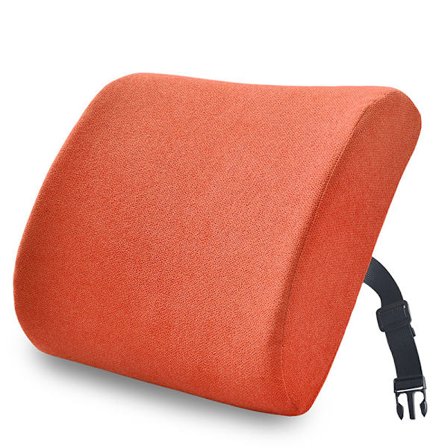 Ländryggsstödskudde, halkfri ventilerande memory foam (Ice Velvet, Orange)