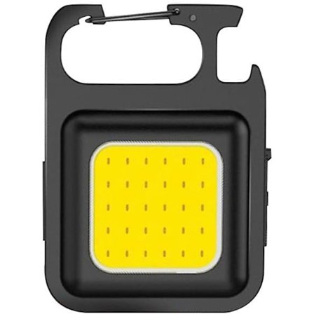 Genopladelig nøgleringslygte, ultra-lys COB nøglering med magnet, klips og oplukker, perfekt til hverdagsbrug og nødsituationer