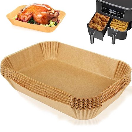 200 ark airfryer-papir, 22x14 cm, brun