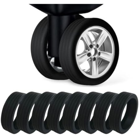 8 stk. Premium Kuffert Hjul Dæksler, Rejse Kuffert Hjul Dæksel, Silikon Hjul Beskytter til de fleste 8 Spinner, Lydløse Hjul