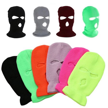Full Face Cover Ski Mask Hat 3 Holes Balaclava Army Tactical CS Windproof Knitted Beanies Bonnet Winter Warm Unisex Caps