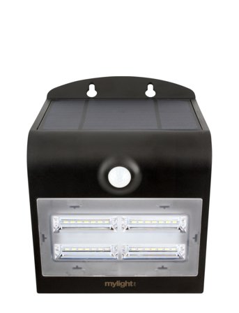 Mylight.me Wall Light 03 Led Solcelle Sensor Lampe Ip65 Black E3light
