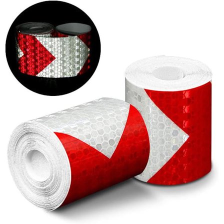 Reflekterende tape pilform, 3m*50mm prismatisk vanntett sikkerhetsadvarselstape rull, sikkerhetsklebende tape (2 stk)