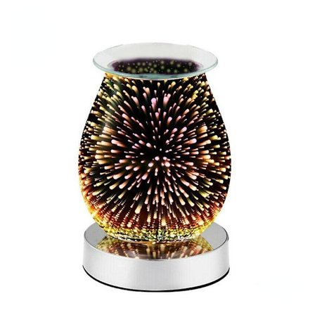 3D glas fyrverkeri ljus vax smältande aromdiffusor nattlampa