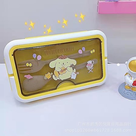 Born Pretty Sanrios Kuromi Cinnamoroll Mymelody Kawaii Anime Tecknad Mikrovågsugn Lunchlåda med Sked Ätpinnar 2/3 Koppar Lunchbehållare{f2}
