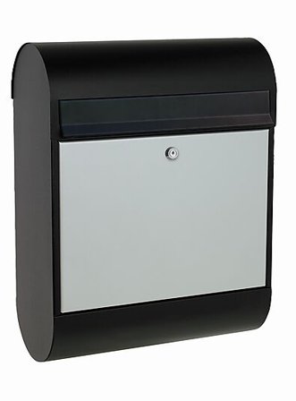 ME-FA POSTKASSE JERNIA DESIGN SVART/GALV SMART DESIGN KASSE MED LÅ