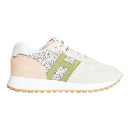 Hogan Sneakers Running in suede and fabric with details , Beige , Dames , Maat: 40 EU