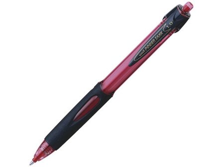 Uni-Ball Kulpenna, Power Tank, mediumspets på 1 mm, rött skaft med greppzon, rött bläck - Lyreco - Kontorsmaterial - Pennor - Kulpennor